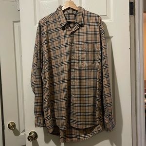 Burberry London Mens Novacheck Plaid All over Print Long Sleeve XL